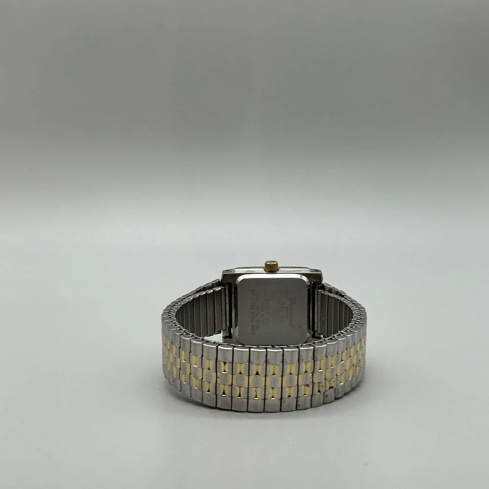 Gruen Precision Womens Watch 28mm White Dial Two Tone Bracelet Date New Battery